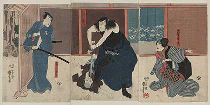 伊加米：不，不，我不，我不，我不`Igami no gonta gonta nyōbō kosen shūme kokingo (1848) by Utagawa Kuniyoshi