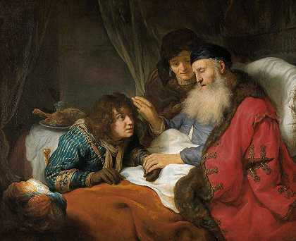 以撒祝福雅各`Isaac Blessing Jacob (c. 1638) by Govert Flinck