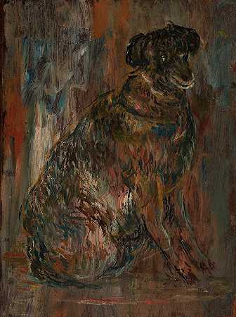 狗的研究（玛丽娜）`Study of a dog (Malina) (1918) by Tadeusz Makowski