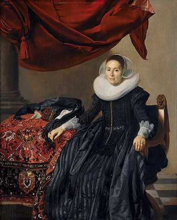 一位年轻女子的肖像`Portrait of a Young Woman (1631) by Thomas de Keyser