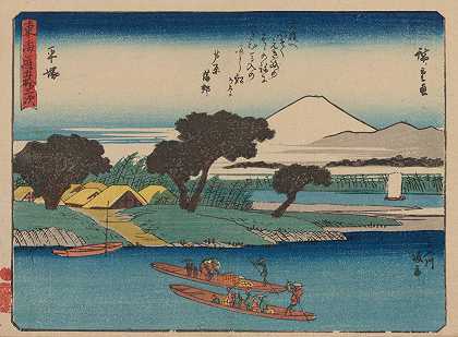 东海道五宿三杉，Pl.08`Tokaido gojusantsugi, Pl.08 (1868~1912) by Andō Hiroshige