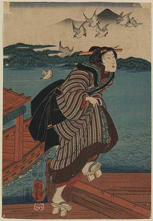 三八不安那`Sanbashi no onna (1844) by Utagawa Kuniyoshi