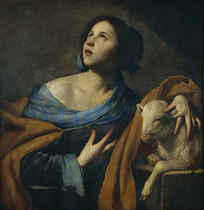 圣艾格尼斯`Saint Agnes (from 1635 until 1640) by Massimo Stanzione