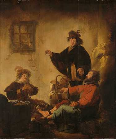 约瑟夫解读面包师和管家的梦想`Joseph Interpreting the Dreams of the Baker and the Butler (c. 1632 ~ c. 1640) by Benjamin Gerritsz. Cuyp