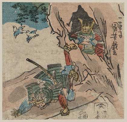 石桥山`Ishibashi yama (1830) by Utagawa Kuniyoshi