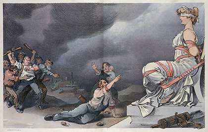 痂让我们诉诸司法`The scabs appeal to Justice (1902) by Udo Keppler