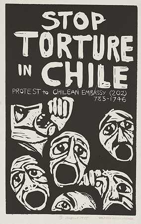停止智利的酷刑`Stop torture in Chile (1975) by Rachael Romero