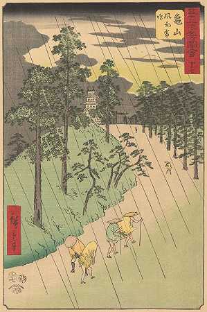 龟山`Kameyama (1855) by Andō Hiroshige