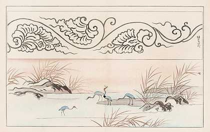 新森·莫约，no shiori，Pl.08`Shinsen moyō no shiori, Pl.08 (1868~1912) by Rokkaku Shisui