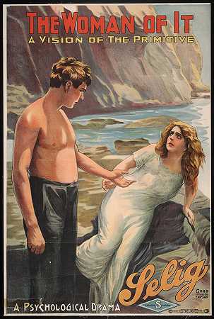 它的女人是原始人的幻象。`The woman of it A vision of the primitive. (1914) by Goes Litho. Co.