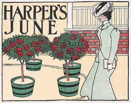 哈珀六月`Harpers June (1896) by Edward Penfield