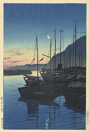 早上在比普`Ochtend in Beppu (1928) by Kawase Hasui