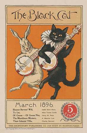 黑猫，三月`The Black Cat, March (1896) by Nelly Littlehale Murphy