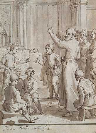 圣菲利浦是一名家庭教师`St. Philip as a tutor (1629) by Jacques Stella