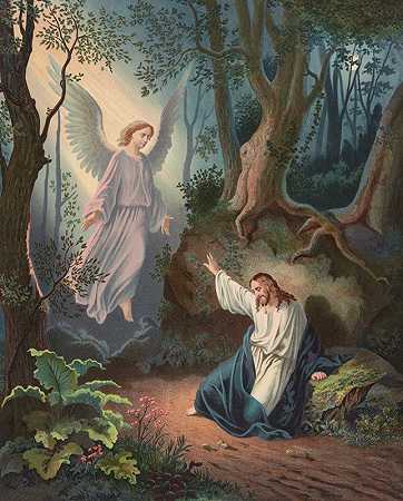 基督与天使`Christ with angel by Henry Crone