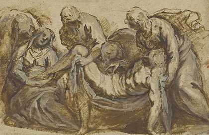 基督被抬进坟墓`Christ Carried to the Tomb (1607~1620) by Jacopo Palma il Giovane