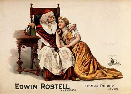 埃德温·罗斯特尔饰演黎塞留，埃尔西·图尔尼饰演朱莉`Edwin Rostell as Richelieu, Elsé Tourny as Julie (1894)