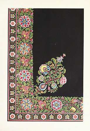 印度刺绣缎围裙`Indian Embroidered Satin Apron (1858) by John Charles Robinson