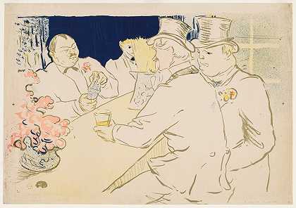 皇家街爱尔兰和美国酒吧`The Irish And American Bar, Rue Royale (1896) by Henri de Toulouse-Lautrec