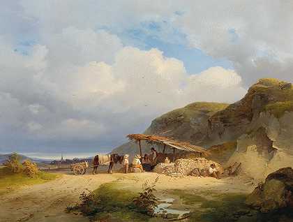 中午休息`Resting at noon (1851) by Ignaz Raffalt