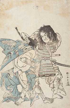 塞加兄弟故事中的拔甲场景`The Armor~pulling Scene from the Tale of the Sōga Brothers (late 1760s) by Katsukawa Shunshō