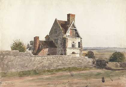 斯塔福德郡珀顿厅遗址`Remains of Purton Hall, Staffordshire (1820) by Cornelius Varley
