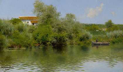 阿尔卡拉河`The River at Alcalà by Emilio Sánchez-Perrier