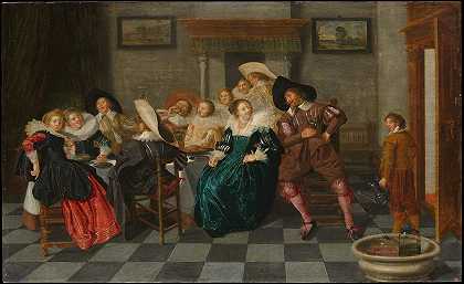 宴会`A Banquet (1628) by Dirck Hals