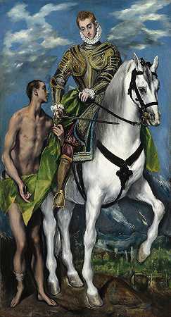 圣马丁与乞丐`Saint Martin and the Beggar (1597~1599) by El Greco (Domenikos Theotokopoulos)