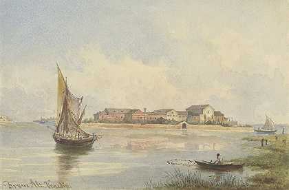 威尼斯环礁湖景观`Gezicht op de Lagune te Venetië (1831 ~ 1914) by Franz Alt