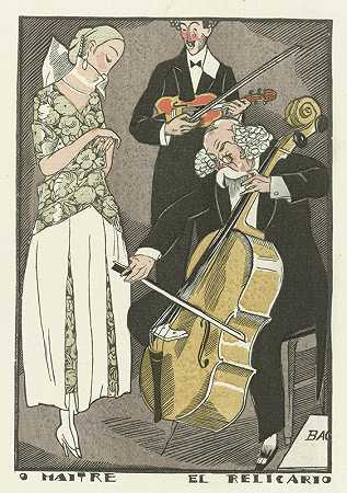 哦，雷利卡里奥大师丝带装饰的晚宴礼服`O Maitre el Relicario ; Robe de dîners garnie de ruban (1920) by Fernand Siméon