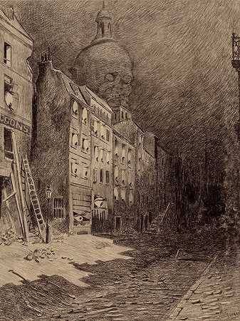 被遗弃的伦敦`Abandoned London (1906) by Henrique Alvim Corrêa