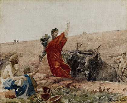 Cérès-L丰富鼓励工作`Cérès – LAbondance encourageant le Travail (1880) by Albert Besnard