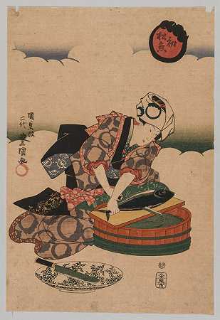 准备漂亮的`Preparing Bonita (1823~1880) by Utagawa Kunisada (Toyokuni III)
