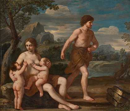 亚当夏娃和该隐亚伯`Adam And Eve With Cain And Abel by Giacinto Gimignani