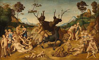 西勒努斯的不幸`The Misfortunes of Silenus (circa 1500) by Piero di Cosimo