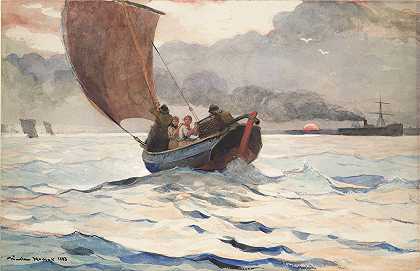 归还渔船`Returning Fishing Boats (1883) by Winslow Homer