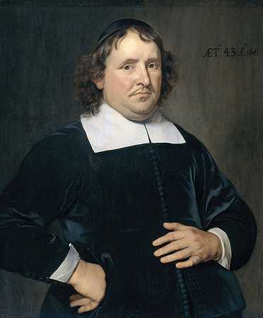 托马斯·波特（1618-1689）。弗拉辛根部长`Thomas Pots (1618~1689). Minister at Vlissingen (1661) by Hendrick Berckman