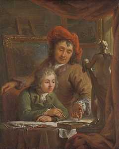 绘画课`
The Drawing Lesson (c. 1790 ~ c. 1809)  by Abraham Van Strij