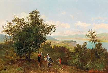 克洛斯特纽堡景观`View of Klosterneuburg by Theodor Freiherr von Ehrmanns