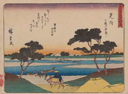 东海道五宿三杉，Pl.29`Tokaido gojusantsugi, Pl.29 (1868~1912) by Andō Hiroshige
