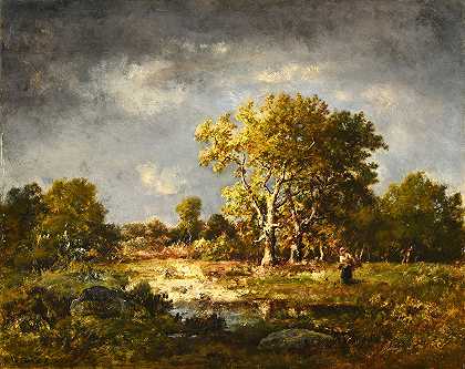 空地`Une clairière (ca 1870) by Narcisse-Virgile Diaz de La Peña