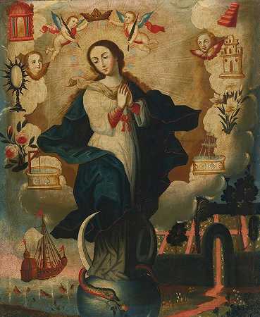 完美的`Immaculada (18th Century) by South American School