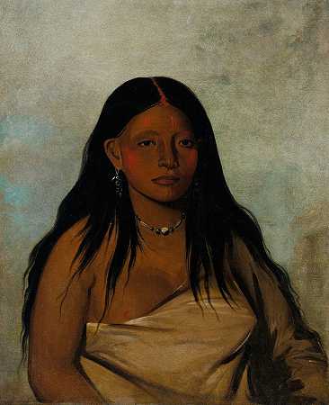 Shéde Ah，野性智者，一个威奇托女人`Shé~De~Ah, Wild Sage, a Wichita Woman (1834) by George Catlin