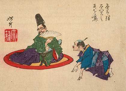 新泽门和秀美`Sorori Shinzaemon and Hideyoshi (1882) by Tsukioka Yoshitoshi