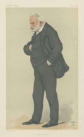 名利场文学;法国诗人，维克多·雨果，1879年9月20日`Vanity Fair; Literary; A French Poet, Victor Hugo, September 20, 1879 (1879) by Théobald Chartran