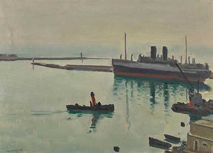 邮轮`Le Paquebot (circa 1941~42) by Albert Marquet