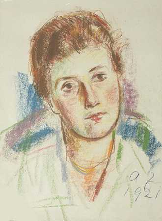 女性肖像`Damenbildnis (1921) by Anton Faistauer