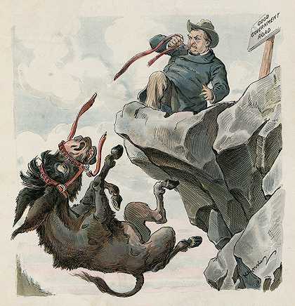 驴子和他的领袖`The ass and his leader (1894) by Udo Keppler
