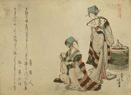 吉原铃木`Yoshiwara suzume (1804~1807) by Katsushika Hokusai